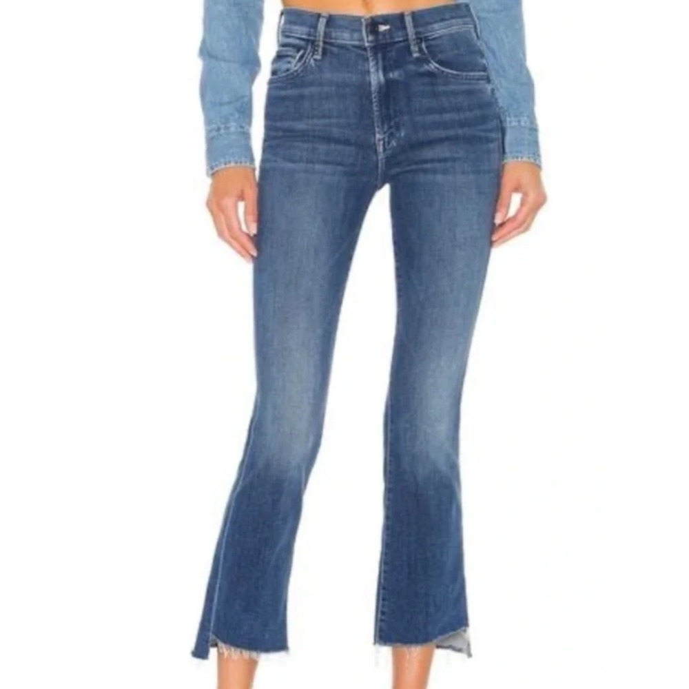 MOTHER‎ The Insider Crop Step Fray Jeans Women's 28 Bootcut Raw Hem Denime